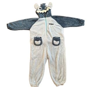 RAPMBAT Onesie Womens‎ Size 4XL Blue Plush Monster Hooded Character Whimsical